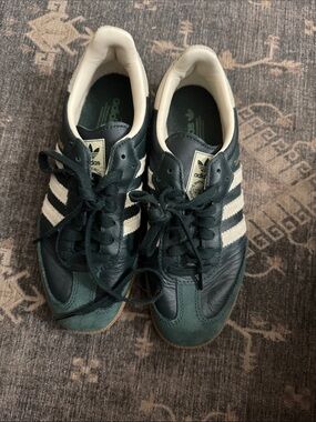 Adidas Sambas Dark Green & White Retro Sneakers